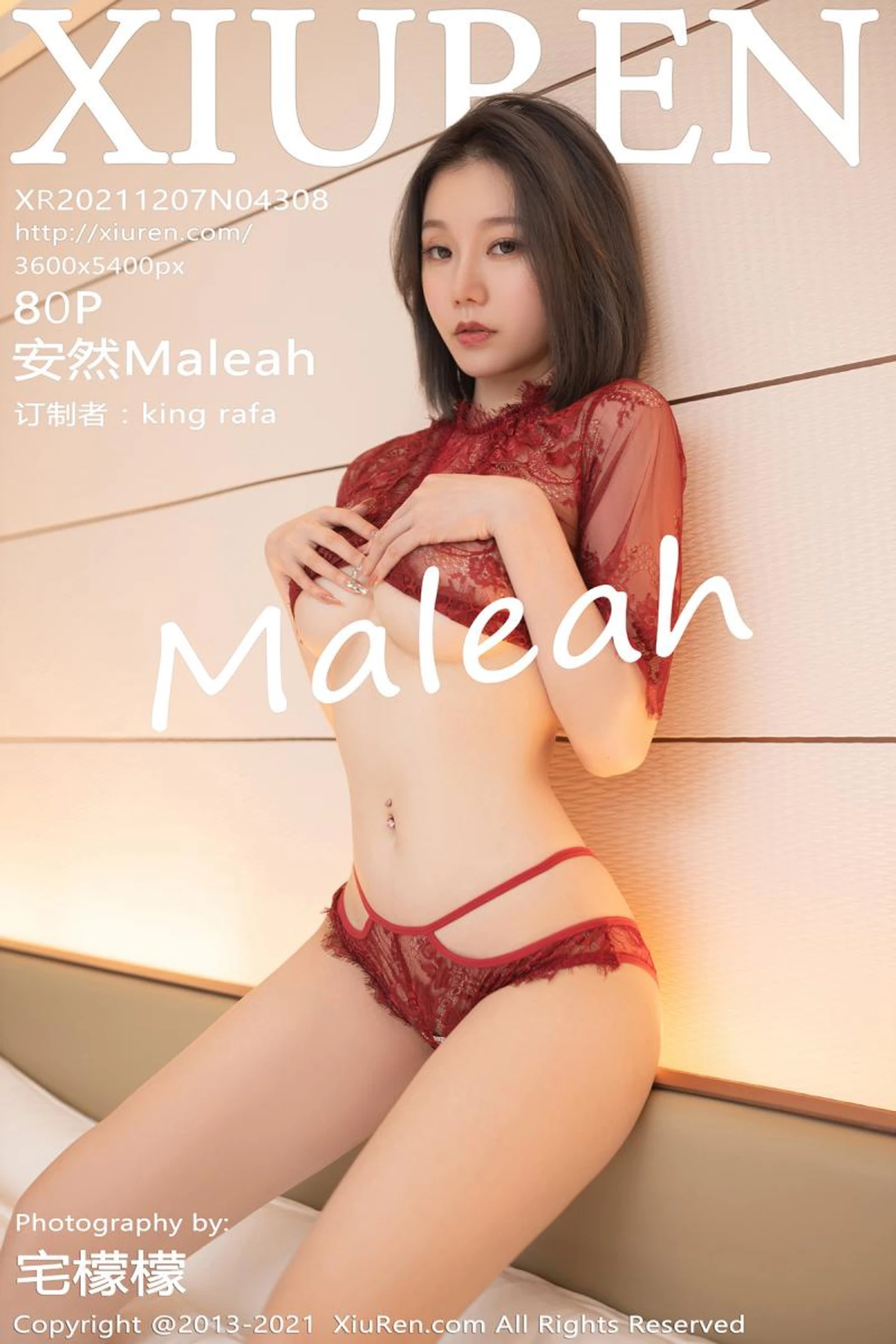 [XiuRen秀人网]No.4308_模特安然Maleah私房脱白纱连衣裙露红色蕾丝内衣惹火诱惑写真80P-秀人网 - XiuRen.Space